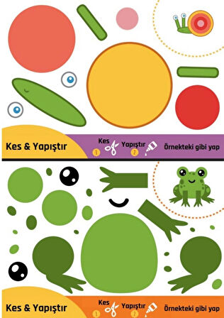 Okul Öncesi KES-YAPIŞTIR Etkinlikleri Seti (76 Hayvan)