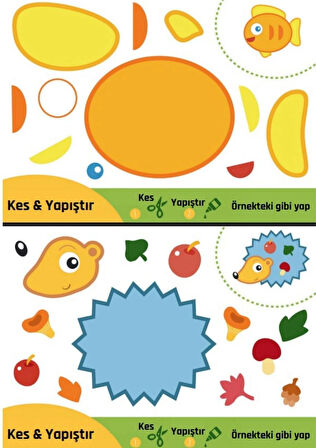 Okul Öncesi KES-YAPIŞTIR Etkinlikleri Seti (76 Hayvan)