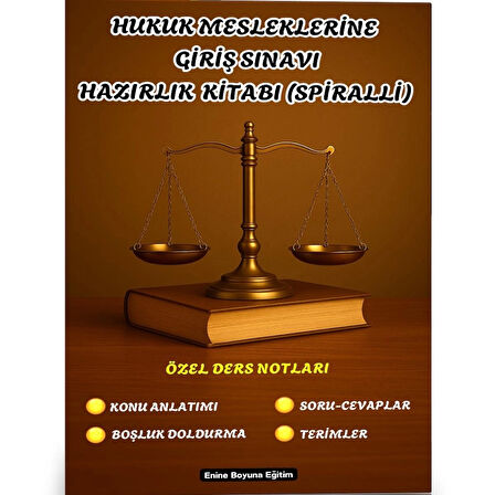 Hukuk Mesleklerine Giriş Sınavı Hazırlık Kitabı (Spiralli)