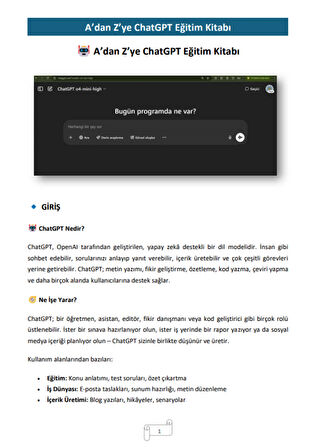 ChatGPT Eğitim Kitabı (Binlerce Komut)