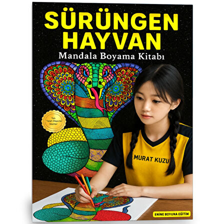 Sürüngen Hayvanlar Mandala Boyama Kitabı (48 Mandala)