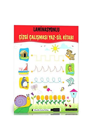 Okul Öncesi Laminasyonlu Çizgi Çalışmaları YAZ-SİL Kitabı