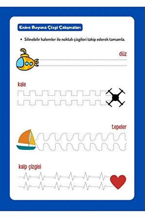 Okul Öncesi YAZ-SİL Çizgi Sayı Çalışması Kitabı