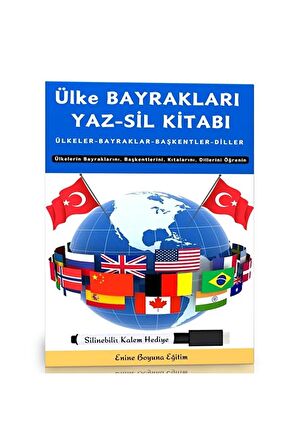 Ülke Bayrakları Yaz-Sil Kitabı (Herkes İçin)