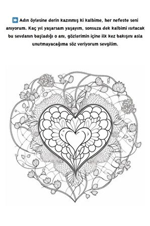 Sevgiliye Özel Boyama Kitabı (100 Boyama – 100 Aşk Sözü)