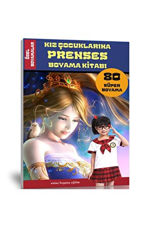 Kız Çocuklarına PRENSES Boyama Kitabı (80 Süper Kaliteli Boyamalar)