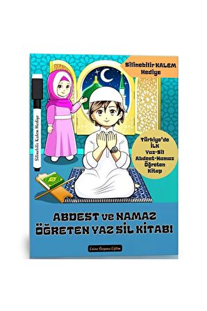 Abdest ve Namaz Öğreten YAZ Sil Kitabı (Laminasyonla Kaplı)