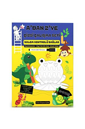 A’dan Z’ye Çizgi Çalışma Seti (3 Kitap + 1 YAZ-SİL Kalemi)