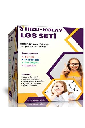 Hızlı-KOLAY LGS Seti (4 SÜPER ÖZET Kitap)