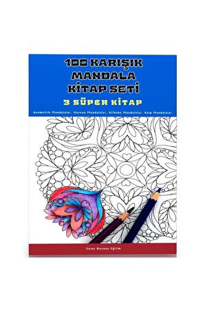 100 Karışık Mandala Kitap Seti (3 Kitap)