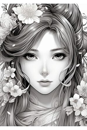 Anime Güzeller Boyama Kitabı Poster 40 Süper Boyama