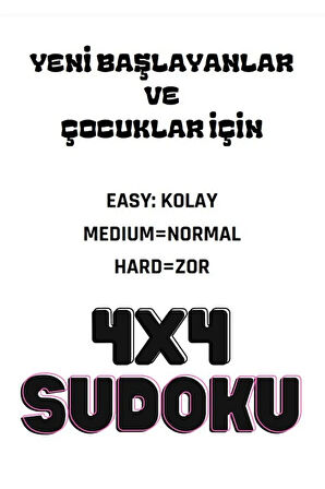 Çocuklar İçin 4x4 Sudoku Kitabı (360 Sudoku)