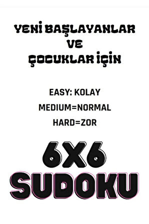 Çocuklar İçin 6x6 Sudoku Kitabı (360 Sudoku)