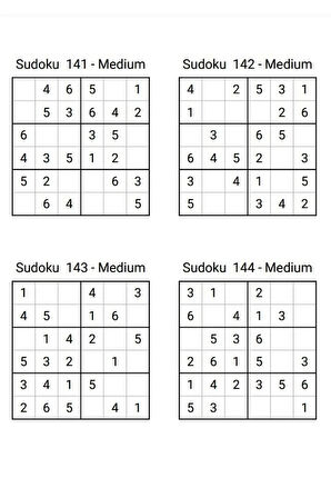 Çocuklar İçin 6x6 Sudoku Kitabı (360 Sudoku)