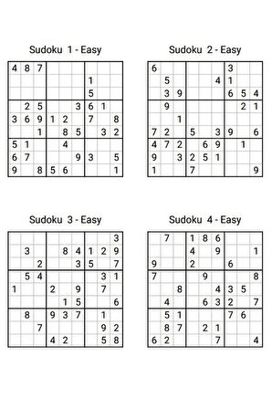 Yeni Başlayanlar İçin 9x9 Sudoku Kitabı (360 Sudoku)