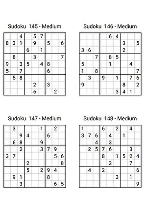 Yeni Başlayanlar İçin 9x9 Sudoku Kitabı (360 Sudoku)