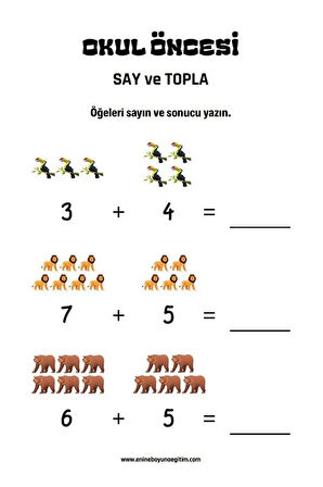 Okul Öncesi ve Birinci Sınıflar Matematik Başlangıç Seti