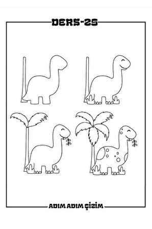 Adım Adım Dinozor Çizim Seti (2 Kitap)