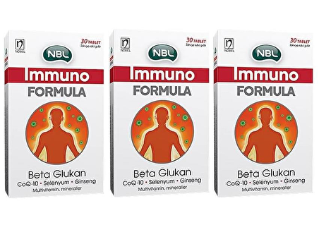 NBL Immuno Formula Selenyum & Beta Glukan 30 Tablet x 3 Adet