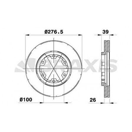 Nissan On Fren Aynası Havalı Nissan D21 90-97 D22 98-02 Patfınder 90-02 Terrano 90-> (277x6) - Braxıs Ae0130