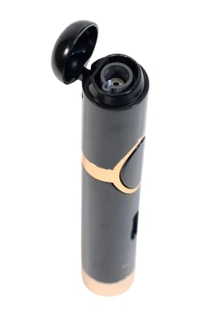 Parmida Tek Torch Pürmüz Siyah Gold Delici Sehpahlı Metal Puro Çakmağı TR10037