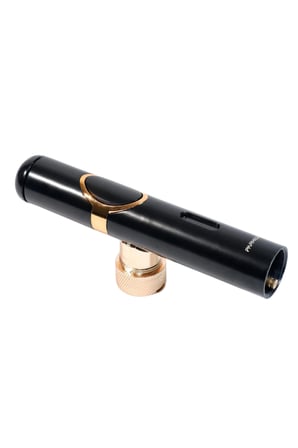 Parmida Tek Torch Pürmüz Siyah Gold Delici Sehpahlı Metal Puro Çakmağı TR10037