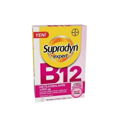 Supradyn Expert Vitamin B12 Metilkobalamin Dilaltı 30 Tablet