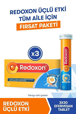 Redoxon Üçlü Etki 30 Efervesan Tablet 3'lü Paket