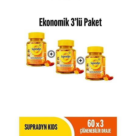 Supradyn Kids 60 Çiğnenebilir Draje 3'lü Paket