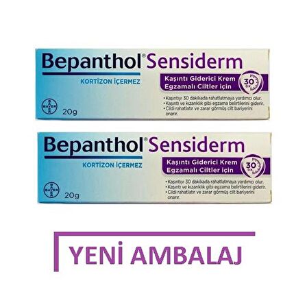 Bepanthol Sensiderm Kaşıntı Giderici Krem 20 Gr - 2 ADET - SKT:11/2024