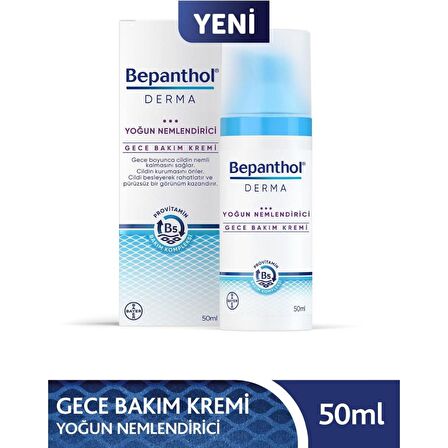 Bepanthol Derma Yoğun Nemlendirici Gece Bakım Kremi 50 Ml