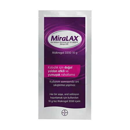 Miralax Oral Solüsyon Makrogol 3350 Tek Kullanımlık 10 Saşe