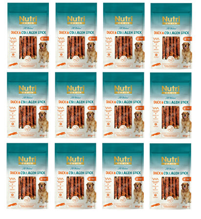 Nutri Canin Ördek Eti Sargılı Kolajen Çubuk Tahılsız Köpek Et Ödülü 80 Gr. X 12 Adet
