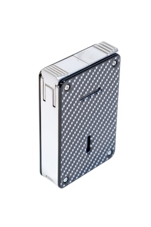 Caseti Çift Torch Pürmüz & Tek Torch Mum Alev Delicili Karbon Desenli Metal Puro Çakmağı