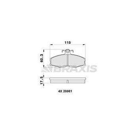 Ford On Fren Balatası Favorıt 1.3 (82>97) Felicia 1 / 2 (1.3 / 1.6 / 1.9) 94>02 Caddy II 1.6 / 1.9 96>00 - Braxıs Aa0129