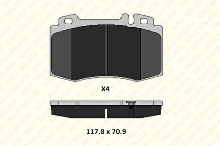 Mercedes Fren Balatası On Cl203 02>08 W220 98>05 C215 99>06 W221 05>13 W163 98>05 R129 98>01 - Kale B 23271 177 05 Msh