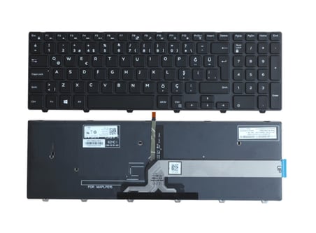 Dell inspiron 15-3000, 3542, 3543, 3550 Notebook Klavyesi, Laptop Tuş Takımı (Siyah TR) ışıklı