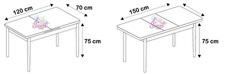 Milano Mdf  H.Gloss Siyah Taş Masa +4 Adet Dilara Sandalye Takım 