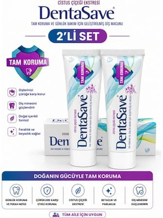 DentaSave Cistus Ekstreli Diş Macunu 2'li Set Tam Koruma Günlük Bakım
