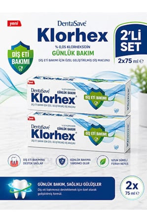  Klorhex Günlük Bakım Diş Macunu %0.05 Klorheksidin 75 ml 2li Set