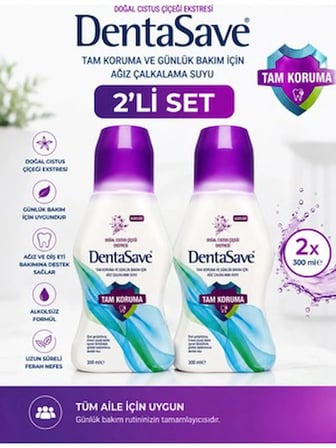 DentaSave Cistus Tam Koruma Ağız Gargarası 300 ml 2'li Set