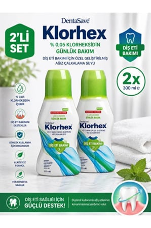  Klorhex Günlük Bakım Ağız Çalkalama Suyu 300 ml 2li Set