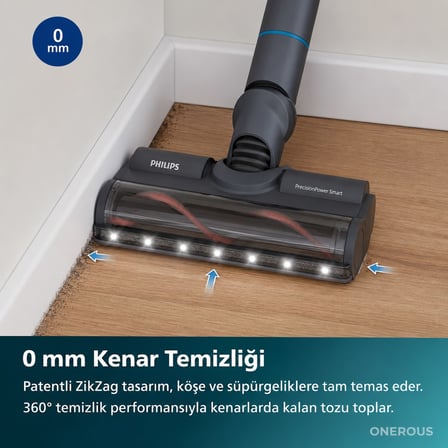 25,2 V Güçlü Bataryalı Kuru Süpürme ve Islak Silme Özellikli Dikey Süpürge, 80 Dakika Kullanım