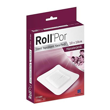 ROLL POR 10X10 CM Steril Yapışkanlı Yara Pedi 10 adet