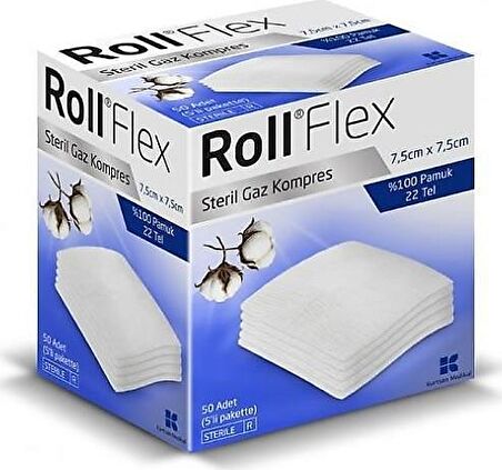 Roll Flex Gaz Kompres 7,5cm x 7,5cm 50'li