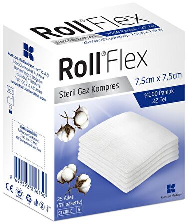 Roll Flex Gaz Kompres 7,5cm x 7,5cm 25'li