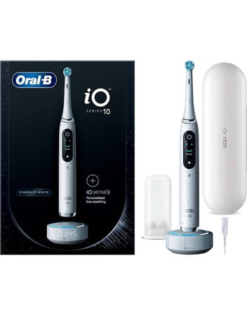  Oral-B Io 10 Şarjlı Diş Fırçası Stardust Beyaz Orta Sertlikte Fırça Kılı ile Ultrasonik Temizlik
