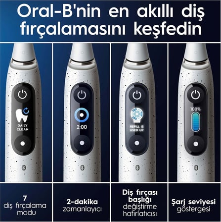  Oral-B Io 10 Şarjlı Diş Fırçası Stardust Beyaz Orta Sertlikte Fırça Kılı ile Ultrasonik Temizlik
