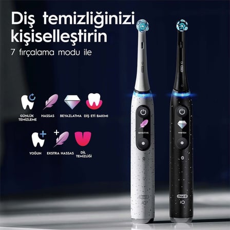  Oral-B Io 10 Şarjlı Diş Fırçası Stardust Beyaz Orta Sertlikte Fırça Kılı ile Ultrasonik Temizlik