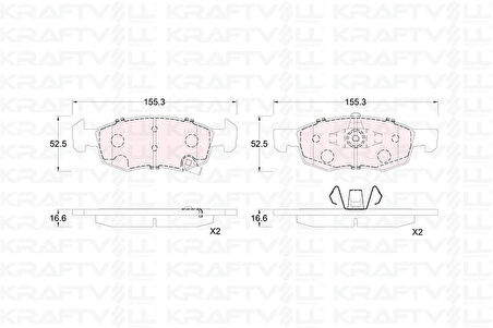Opel On Fren Balatası 14 Jant Corsa E 14 > Adam 13 > - Kraftvoll 07010333